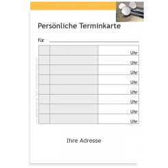 Terminzettelblock mit Praxisadresse, Spiegelgalerie 