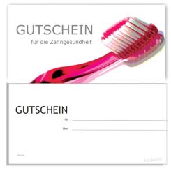 Karte IGeL/PZR-Gutschein, Motiv Zahnbürste 