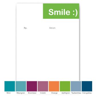 Privatrezepte, lose, Motiv Smile, mehrere Farben 