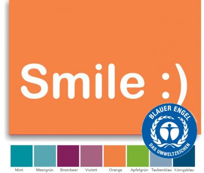 Recallkarten "Smile", Umweltsiegel 