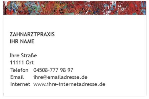 Praxisvisitenkarten, Motiv Quadro No 15 