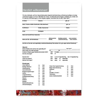 Anamnesebogen, Motiv Quadro No 15 