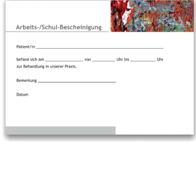 Atteste für Schule und Arbeitgeber, Motiv Quadro No 15 