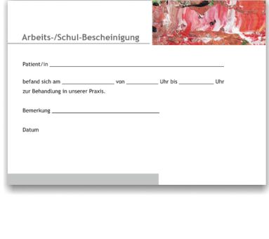 Atteste für Schule und Arbeitgeber, Motiv Quadro No 17 