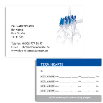 Terminkarte mit Adresse, Bildmotiv Wasserstrahl 