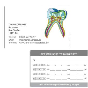 Terminkarte mit Adresse, Bildmotiv Mandala 