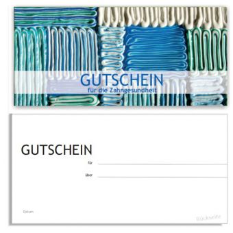 Karte IGeL/PZR-Gutschein, Motiv Zahnpasta-Collage 