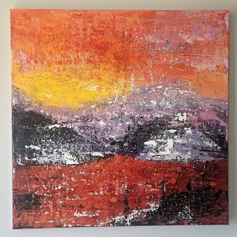 Arylgemälde Kattfjord, 80x80. G. Thiele 